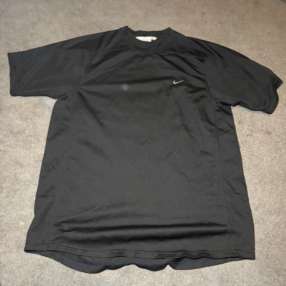 Nike Mens XL Black Short Sleeve Athletic Training T-Shirt Swoosh Logo Mesh